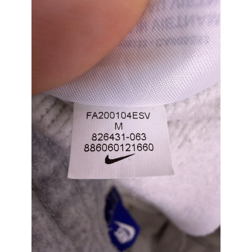 Nike Mens M Gray Joggers Gym Workout Swoosh‎ Club Fleece Sweatpants